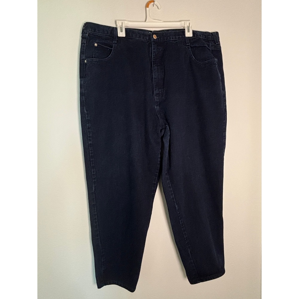 Avenue Blues Women Plus Size 26 Avg Dark Wash High Rise Tapered Mom Jeans Indigo